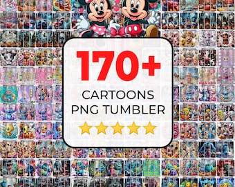 170+ Cartoon Tumbler Png Bundle, Cartoon Character Sublimation Png, Kids Tumbler Png, Cartoon Tumbler Png, Wraps Design, Sublimation Tumbler