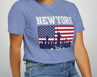 Camiseta de Nueva York - Camiseta patriótica con la bandera de EE. UU. - Camiseta de la ciudad de Nueva York