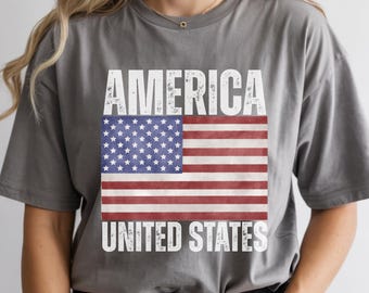 Vintage American Flag T-Shirt, Patriotic USA Shirt, 4th of July United States Apparel, Independence Day
