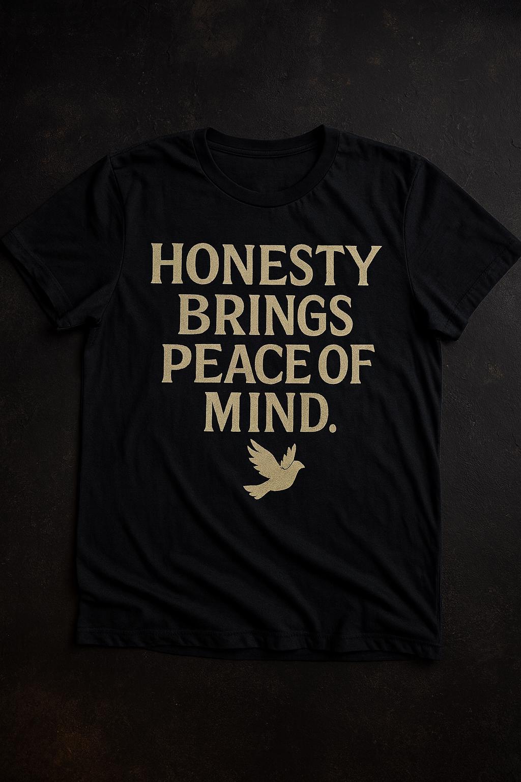 オネスティ・ダヴTシャツ – 「正直は心の平和をもたらす」ミニマルな名言Tシャツ、穏やかさと真実のメッセージTシャツ、ユニセックス  Bella+Canvas - Etsy 日本, image size:1024x1536