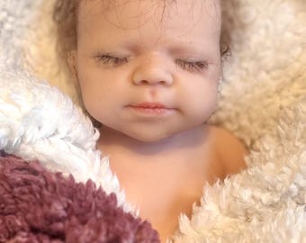12" Realistic Silicone Baby Doll Willow | Hand-Rooted Hair, Lifelike Expression