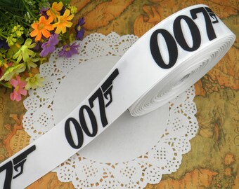 1,5" inch geïnspireerd 007 grosgrain lint 100% polyester voor haarstrik/sleutelhanger/doe-het-zelf/fopspeenhouder/halsband, riem/bruiloft
