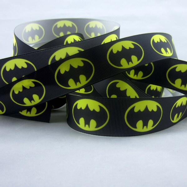 The Batman Symbol 1" printed grosgrain ribbon for Hairbow