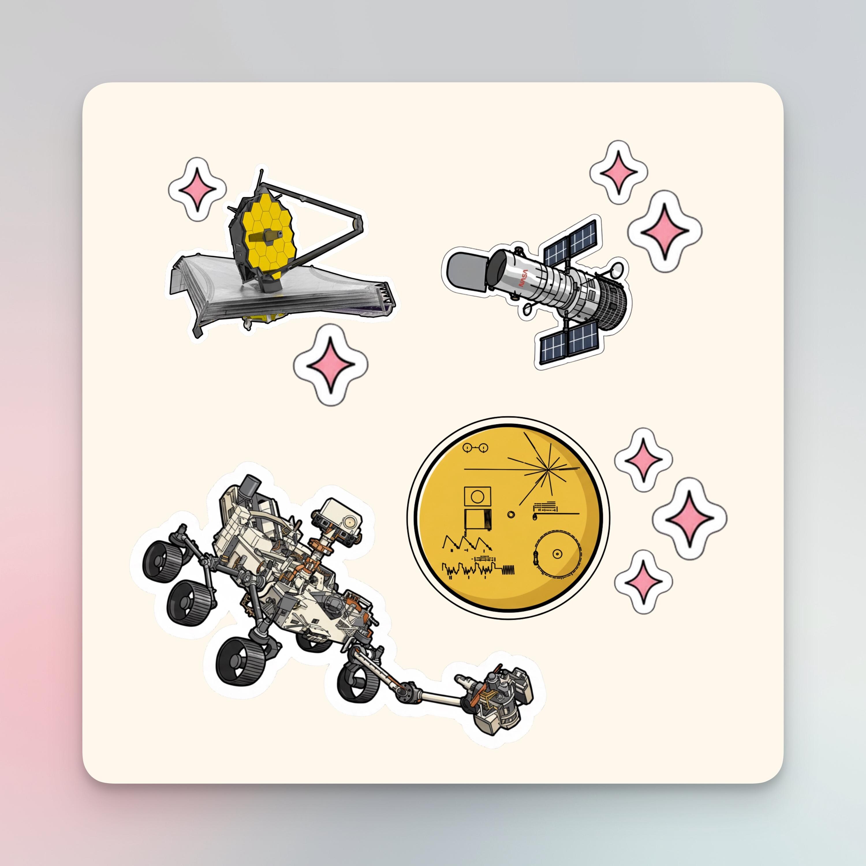Space Exploration Sticker Pack – Laptop, Book & Water Bottle Stickers ...