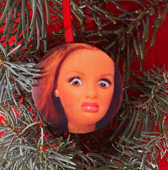 Shocked Barbie Christmas Ornament: Custom Laser Engraved Gift