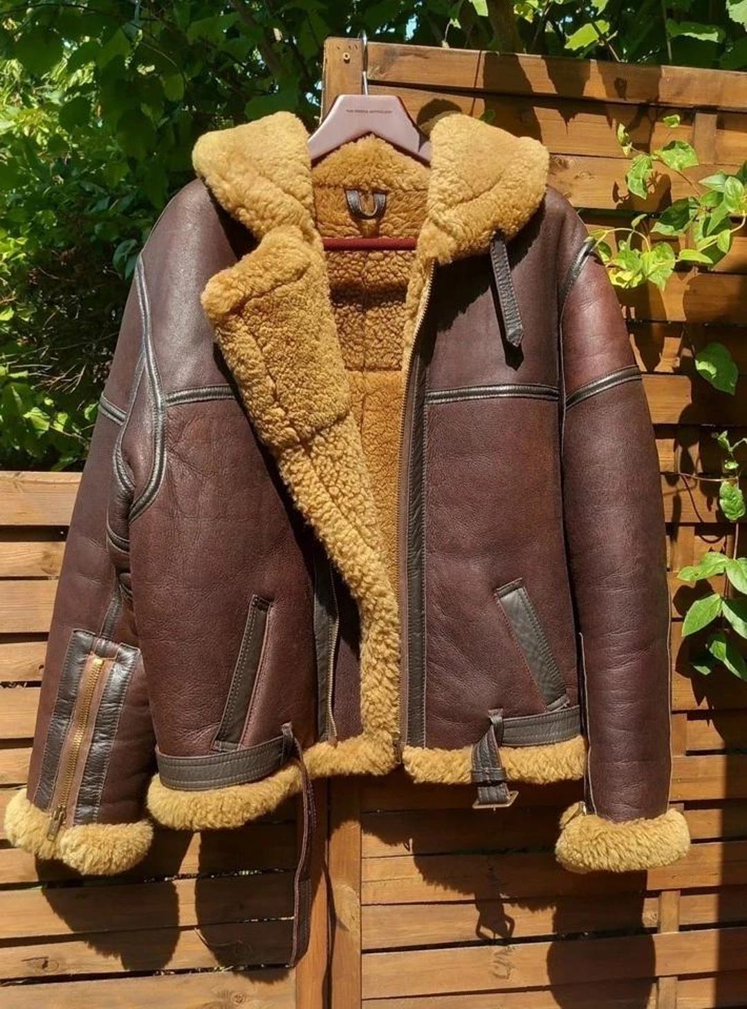 RAF B-3 Jacket WW2 US Navy Aviator Flying Irvin Fur Shearling Real