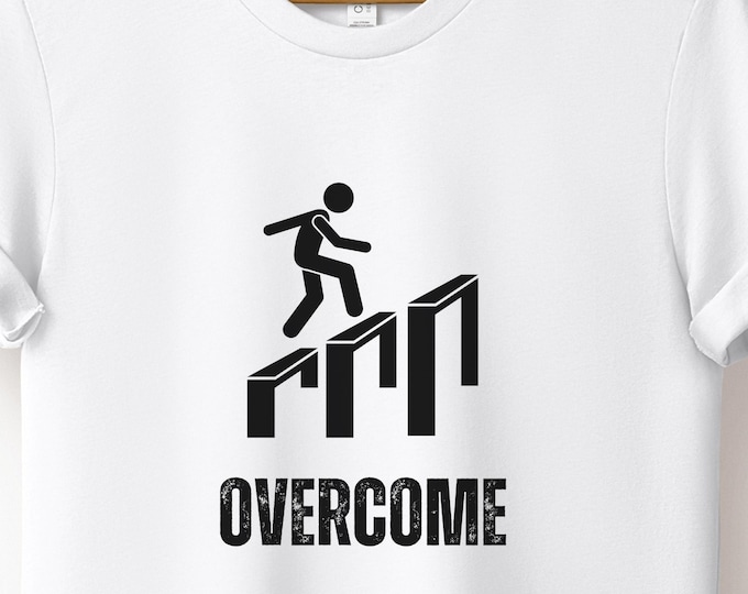 Featured listing image: Overcome Obstacles motivational graphic Tee | Inspirational design
