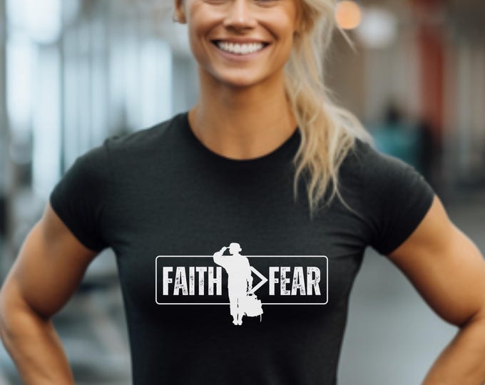 Featured listing image: Female Military Motivational T-Shirt, Unisex Relaxed Fit Shirt, Inspirational Fashion