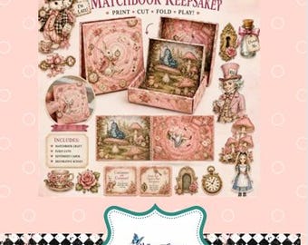 Wonderland Down the Rabbit hole Matchbook Printable Craft
