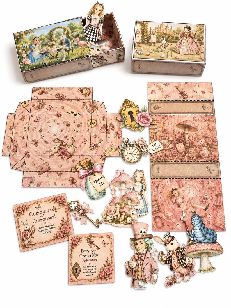 Alice in Wonderland Matchbook Keepsake Collection Bundle - Etsy New Zealand