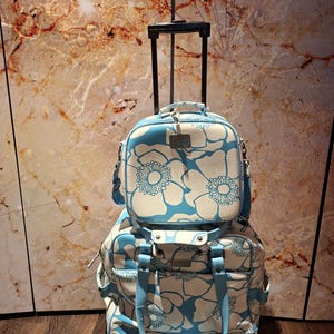 Rare Vintage Y2K Roxy Cabin Travel Wheeled Bag and Vanity Bag Set- Authentic Hawaiian Floral Print Trolley - McBling 2000s