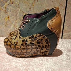 Rare Irregular Choice Y2K Leopard Print Platform shoes – Unique Heels Size EU 39