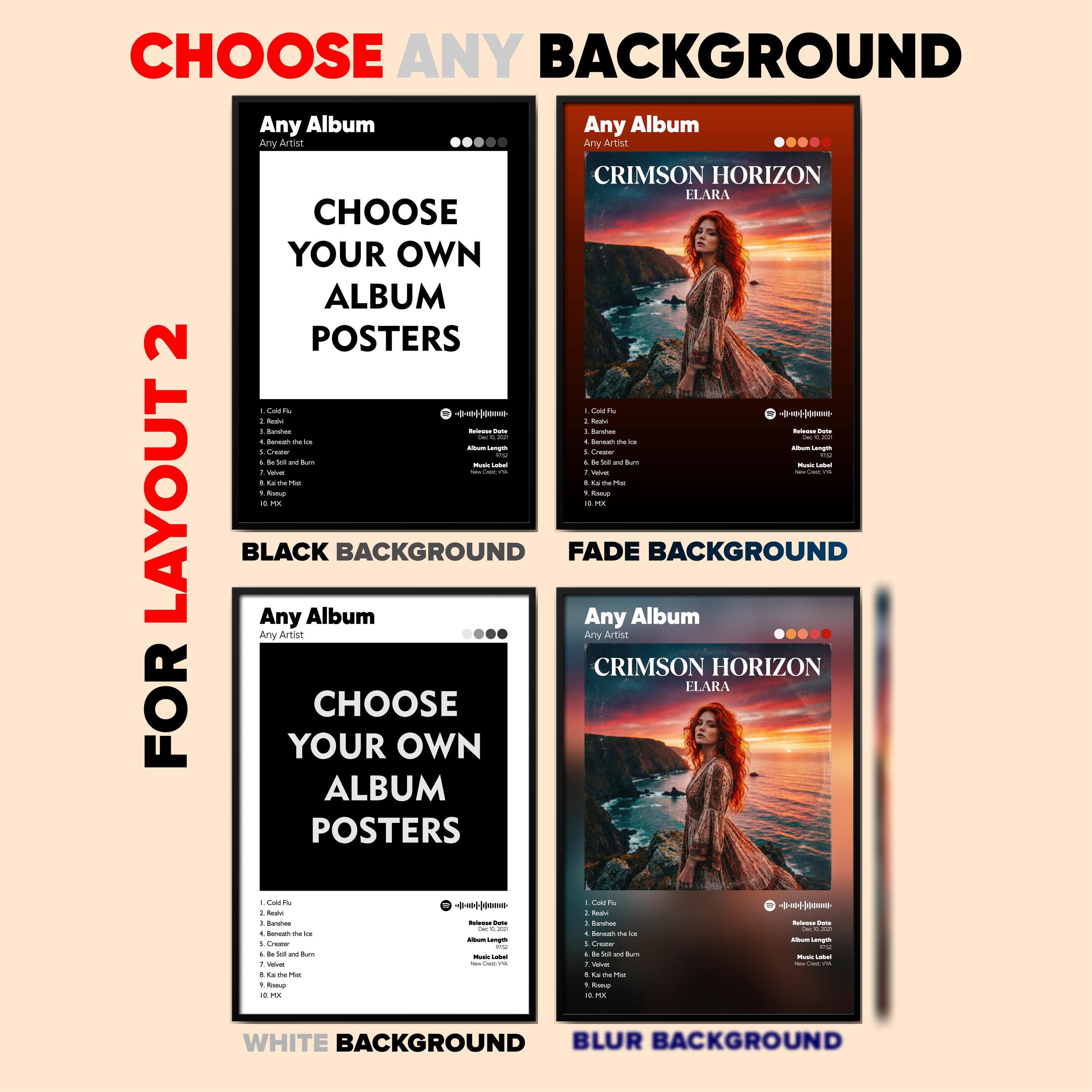 Set of 5 Custom Album Posters, Request Any Album Poster, Album Cover ...
