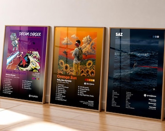 4er-Set personalisierte Albumposter, Wanddeko, individuelles Musikgeschenk, Albumcover zum Selbstausdrucken, personalisierter digitaler Download