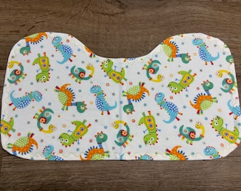 Contoured burp cloths, dinosaurs, flannel fabric, new baby,  shower, baby boy, baby gift, baby essentials, burp rags