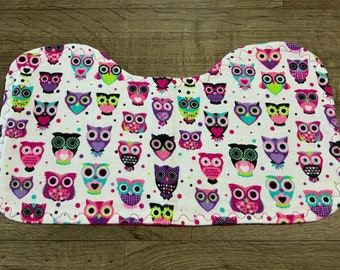 Baby girl contoured burp cloth flannel fabric new baby shower baby gift baby essentials