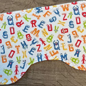 Contoured burp cloths, alphabet, letters, flannel fabric, new baby,  shower, baby boy, baby girl, baby gift, baby essentials, burp rags