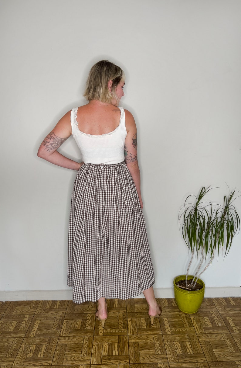 Vêtements vintage, Vêtements pour femmes, vintage années 1960 Jupe Eddy George California Dirndle pour femmes, Taille 4, Petit, Gingham, Dirndl, Jupe Boho image 6