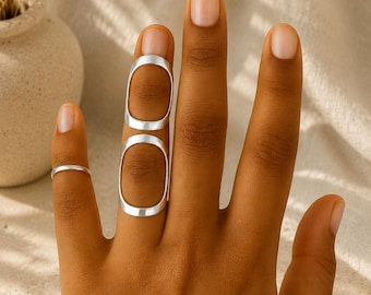 Arthritis Ring  Modern Geometric Silver Statement Rings – Bold Minimalist Design
