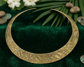 Handmade Brass Floral Cuff Bracelet, Adjustable Engraved Bangle,