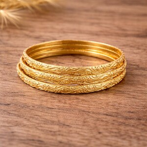 Textured Brass Bangles Set, Adjustable Stacking Bracelets, Minimalist Jewelry
