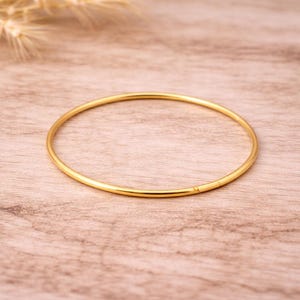 Minimalist Brass Bangle, Adjustable Thin Bracelet, Unisex Jewelry