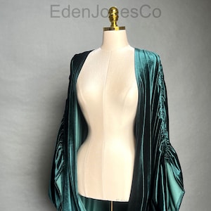 Forest Green Velvet Cocoon Coat, 1920s Art Deco Flapper Jacket