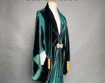 1920sForest Green Velvet Gown, Art Deco Flapper Dress