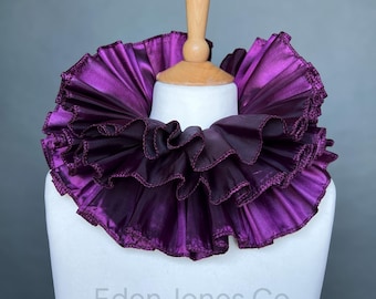 Volant en tafetta mauve - Col pour costume de cirque victorien extra volumineux
