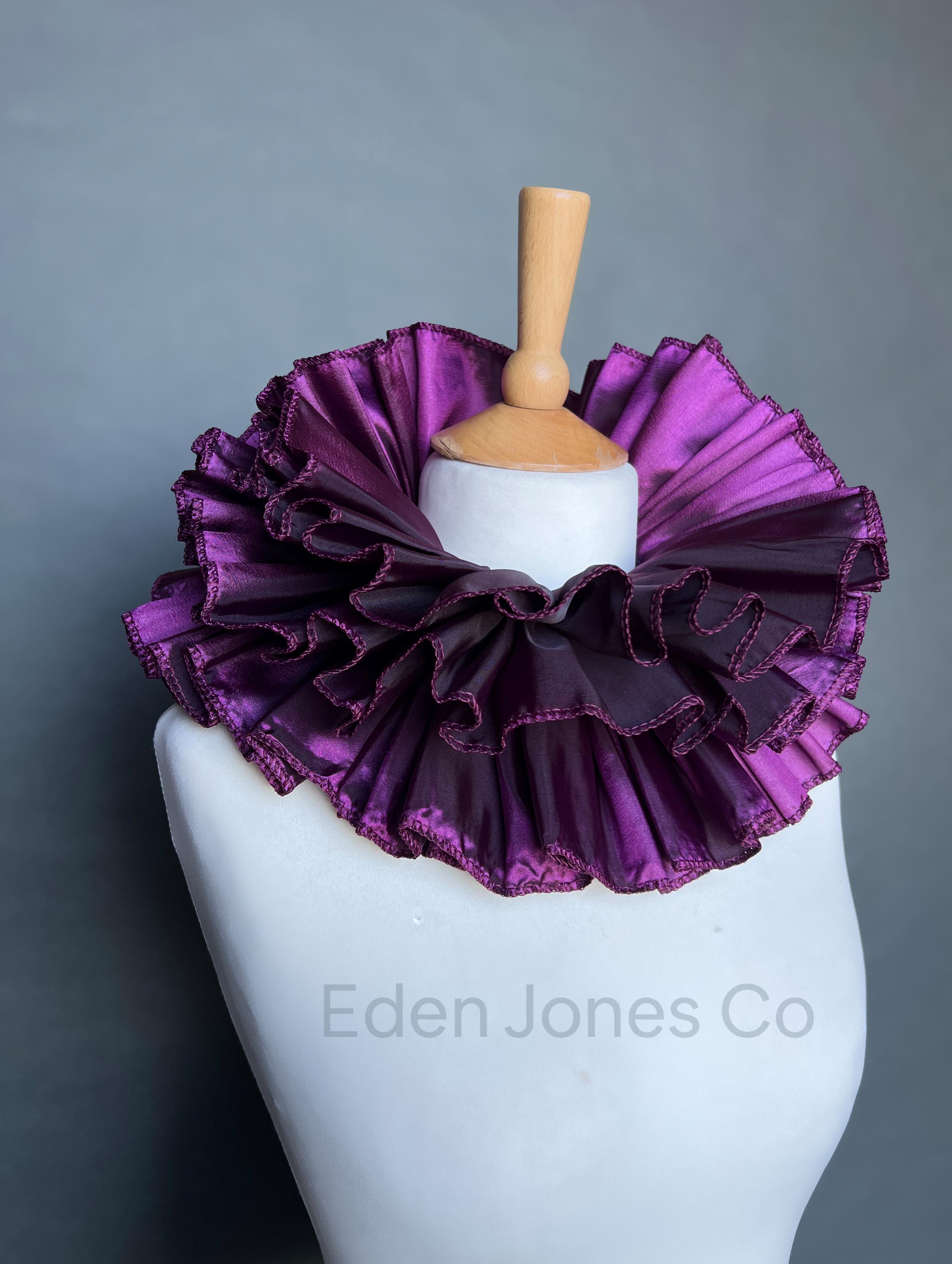 Purple Tafetta Neck Ruffle - Victorian Circus Costume Collar - Etsy