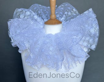 White Lace Neck Ruffle - Burlesque, Circus, or Victorian Costume