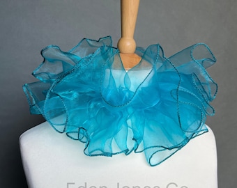 Turkos organza halsringning – Burlesk kostymkrage