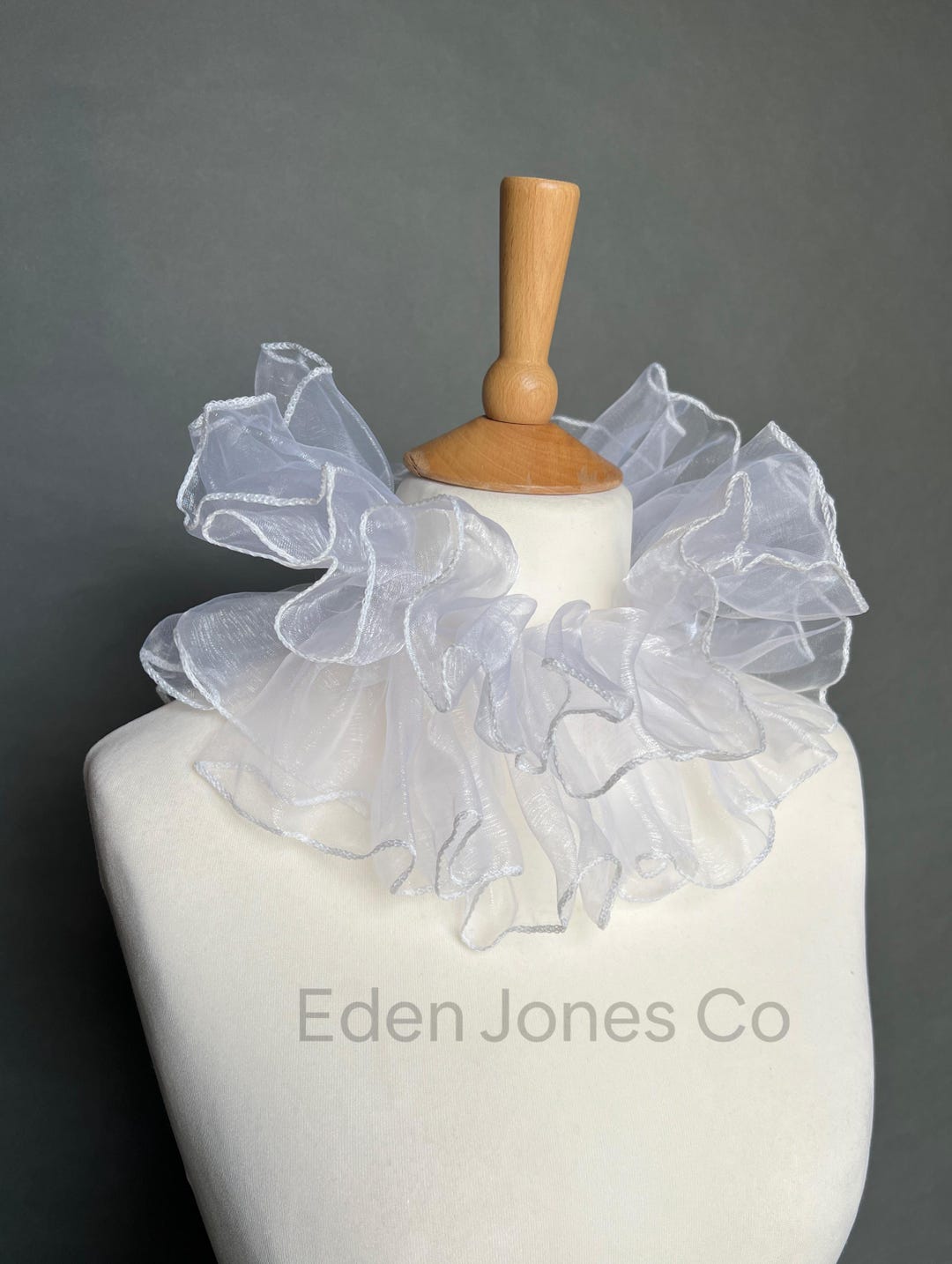 White Organza Circus Clown Neck Ruffle Collar - Etsy