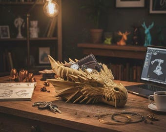 Drachenkopfskulptur: Draco Aureus