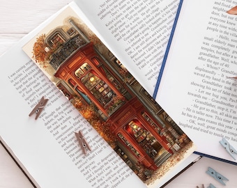 Marcapáginas de librería vintage, estilo cottagecore otoñal