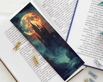 Marcapáginas de castillo gótico, Dark Academia, regalo para amantes de la fantasía, regalo para el lector