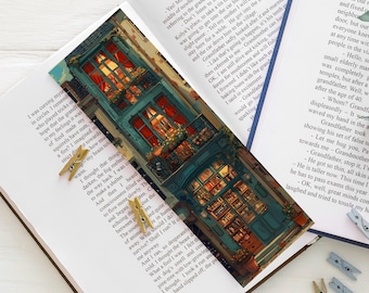 Guarda en favoritos la página de una librería acogedora y vintage.