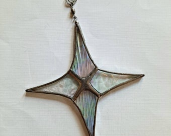 Suncatcher, Stained Glass Decorative Window Decor, Handmade Tiny Star, Art & Collectibles, Glass Art, Handmade Glass Window Ornament, Gift