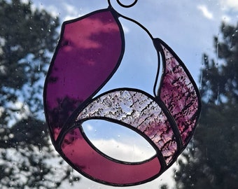 Mermaid Tail Suncatcher Beach Décor, Stained Glass Sea Goddess, Handmade Window Décor Ocean Treasures, Home & Living, Home Decor, Gift Idea