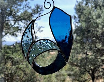 Mermaid Tail Suncatcher Beach Décor, Stained Glass Sea Goddess Tail, Handmade Window Décor Ocean Treasures, Home and Living, Home Décor Gift