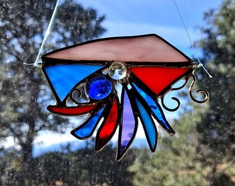 Abstract Suncatcher, Colorful Stained Glass Abstract, Home & Living, Home Decor, Handmade, Window Decor, Beach Decor, Gift Idea