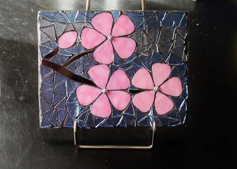 Cherry Blossom Mosaic Stained Glass Home Decor Decorative Etsy