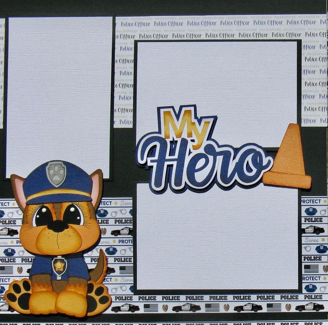 Pre-made Scrapbook Page KIT my Hero Police this is a Kit, Assembly ...
