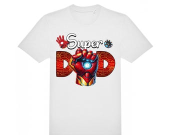T-shirt Iron Man Super Dad : t-shirt super-héros en coton doux