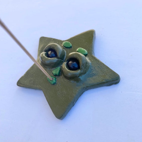 Handmade Clay Star Face Incense Tray. Ready To Ship. Il_570xn