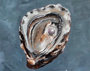 Oyster - Original Miniature Acrylic Painting | AA-2026-001