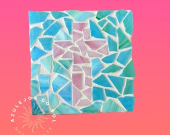 Christian Cross Handmade Mosaic Tile 4in x 4in
