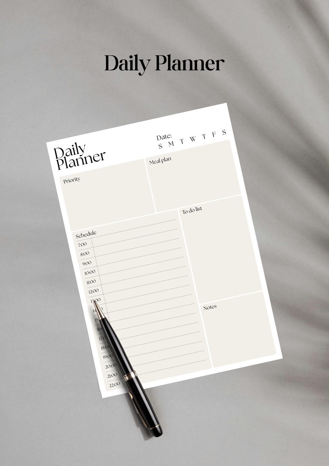Digital or Printable Minimalist Daily Planner | To-do List & Notes - Etsy