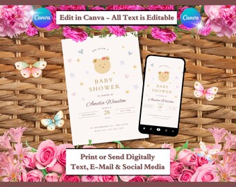 Editable Baby Shower Invitation | Gender Neutral, Printable Template