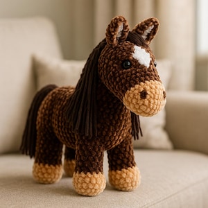 Crochet Horse Pattern | Amigurumi Plush Horse | Cute Stuffed Animal | Pony Crochet | PDF Pattern Tutorial